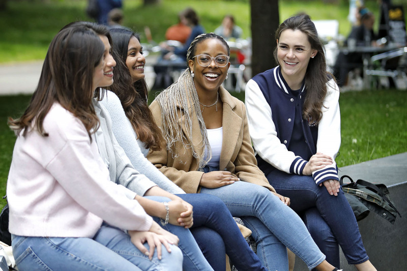 Undergraduate students on Middle Meadow Walk